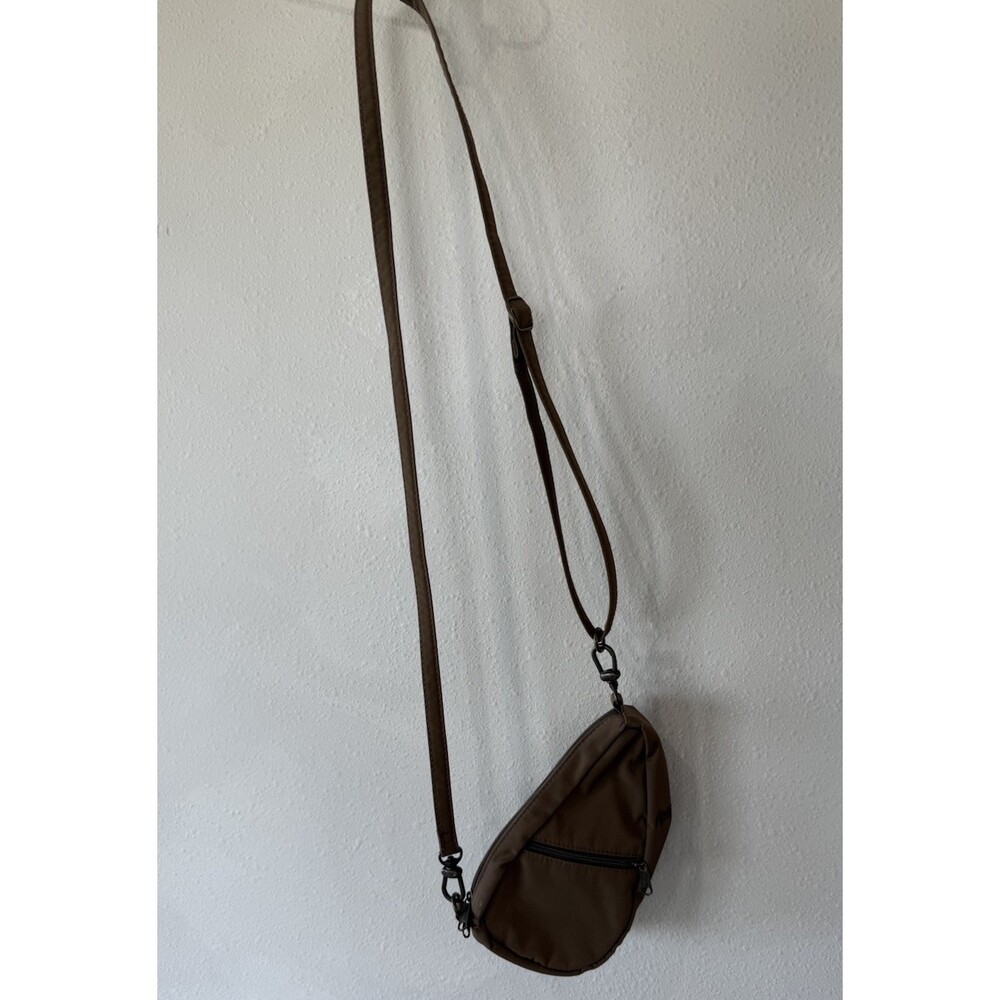 AmeriBag Everyday Sling Purse Healthy Back Bag Brown Travel Tiny Nylon